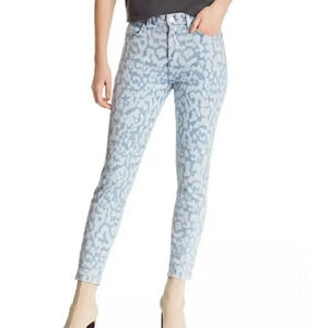 Current/Elliott Women's Stiletto Ankle Skinny Jeans Size 27 Inky Blue Leopard